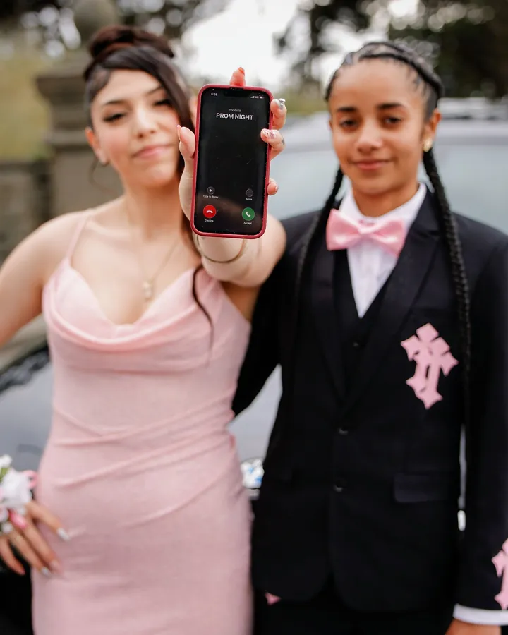 Prom couple portrait
